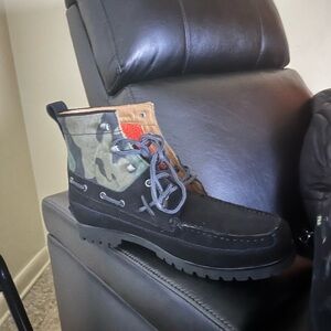 Polo by Ralph Lauren Black and Camouflage Boots